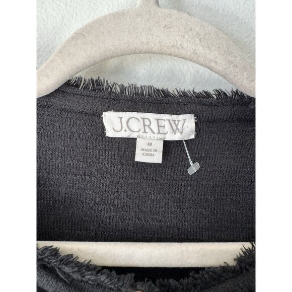 J. Crew Emilie Sweater Lady Jacket Textured Cotton Black Gold Button Size Medium - Picture 6 of 7